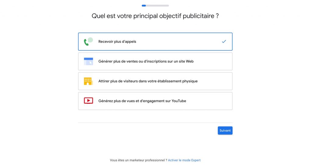 L'objectif de votre campagne Google Ads